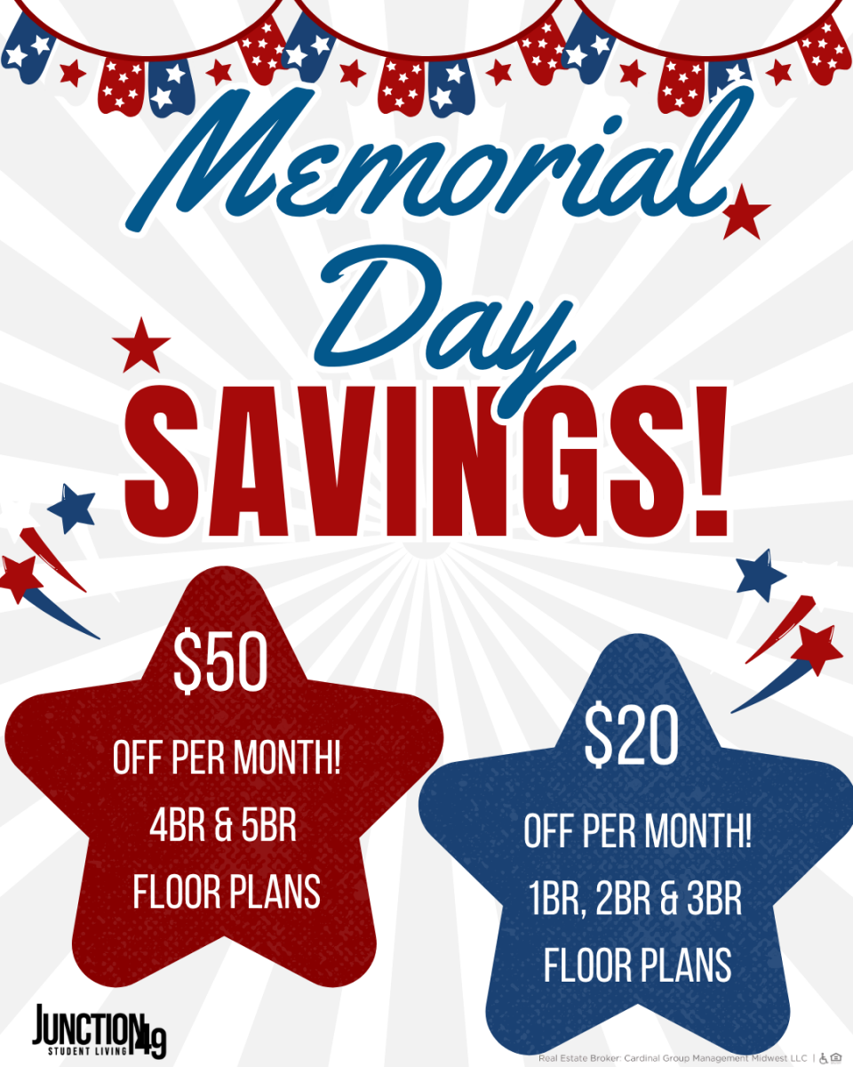 Memorial Day Savings at Junction 49 - $50 off 4BR and 5BR floor plans, $20 off 1BR, 2BR and 3BR floor plans